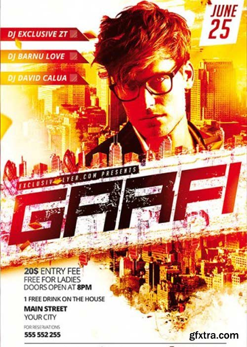 Special Guest Dj Garfi V15 Premium Flyer Template