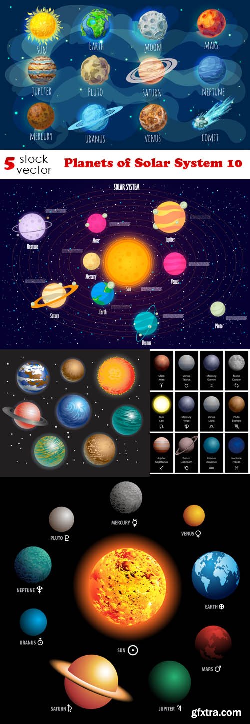 Vectors - Planets of Solar System 10