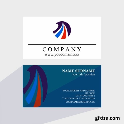 Business card with logo company visiting card invitation flyer 2-20 EPS