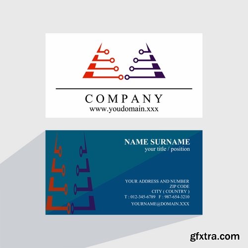 Business card with logo company visiting card invitation flyer 2-20 EPS