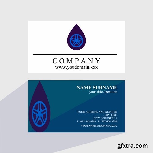 Business card with logo company visiting card invitation flyer 2-20 EPS