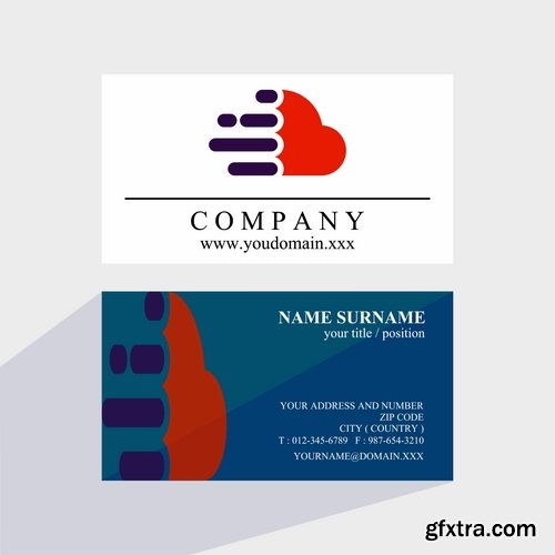 Business card with logo company visiting card invitation flyer 2-20 EPS