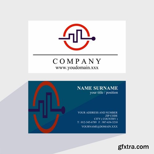 Business card with logo company visiting card invitation flyer 2-20 EPS