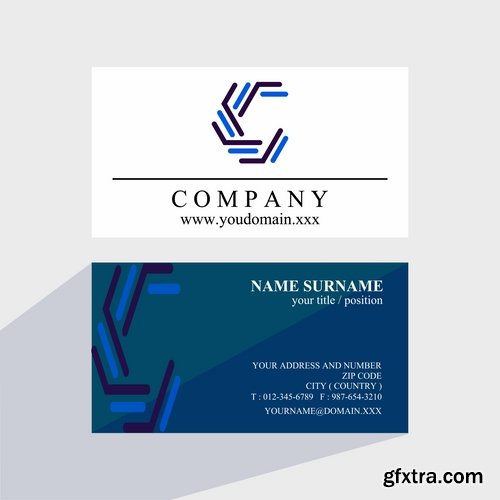 Business card with logo company visiting card invitation flyer 2-20 EPS