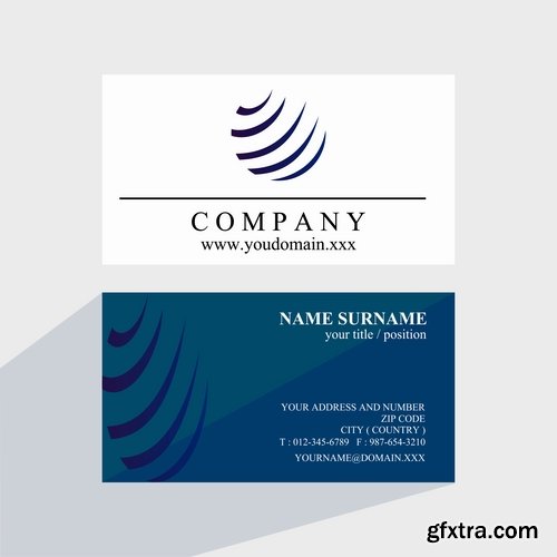 Business card with logo company visiting card invitation flyer 2-20 EPS