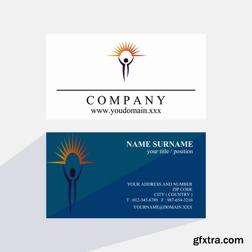 Business card with logo company visiting card invitation flyer 2-20 EPS