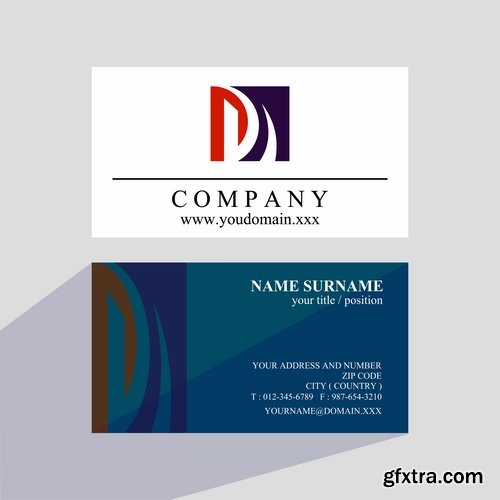 Business card with logo company visiting card invitation flyer 2-20 EPS