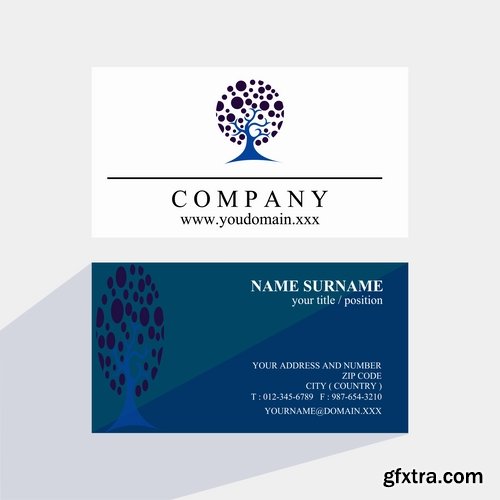 Business card with logo company visiting card invitation flyer 2-20 EPS