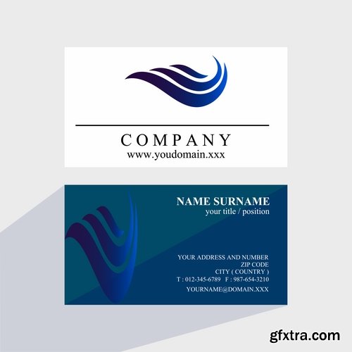 Business card with logo company visiting card invitation flyer 2-20 EPS