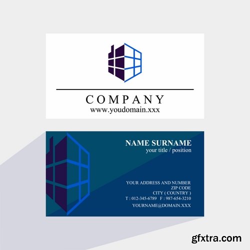 Business card with logo company visiting card invitation flyer 2-20 EPS