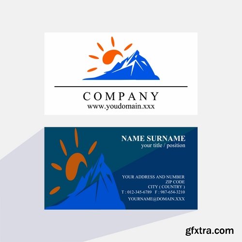 Business card with logo company visiting card invitation flyer 2-20 EPS