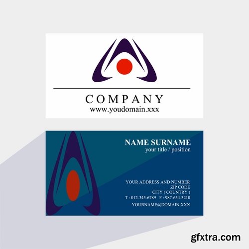 Business card with logo company visiting card invitation flyer 2-20 EPS