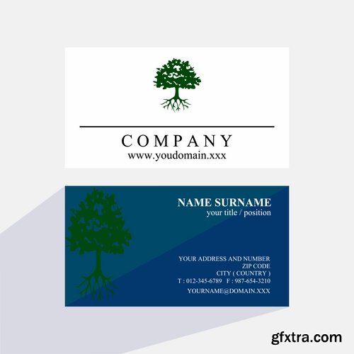 Business card with logo company visiting card invitation flyer 2-20 EPS