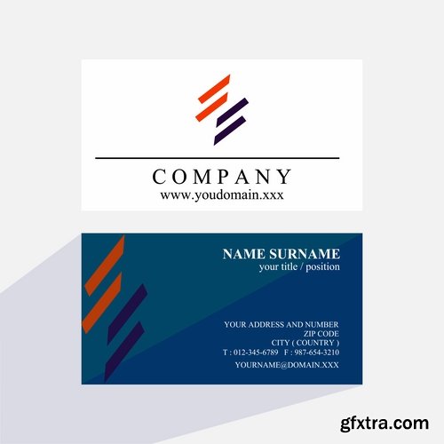 Business card with logo company visiting card invitation flyer 2-20 EPS