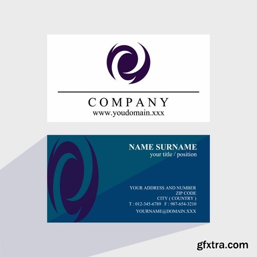 Business card with logo company visiting card invitation flyer 2-20 EPS