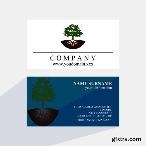 Business card with logo company visiting card invitation flyer 2-20 EPS