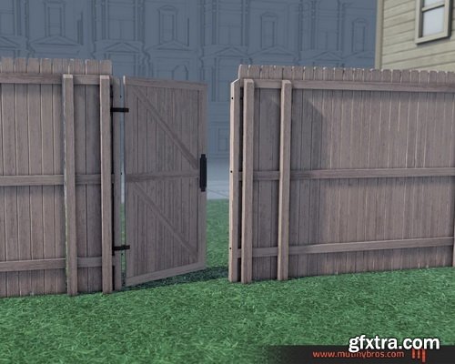 PBR Modular Fence Pack VR / AR / low-poly 3D model