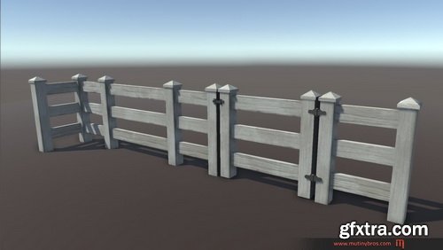 PBR Modular Fence Pack VR / AR / low-poly 3D model