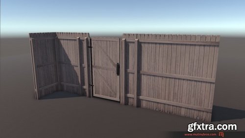 PBR Modular Fence Pack VR / AR / low-poly 3D model