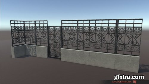 PBR Modular Fence Pack VR / AR / low-poly 3D model