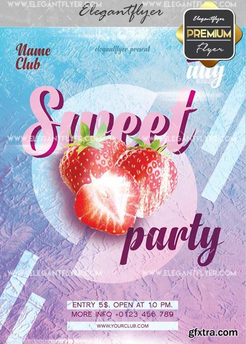 Sweet Party V15 Flyer PSD Template + Facebook Cover