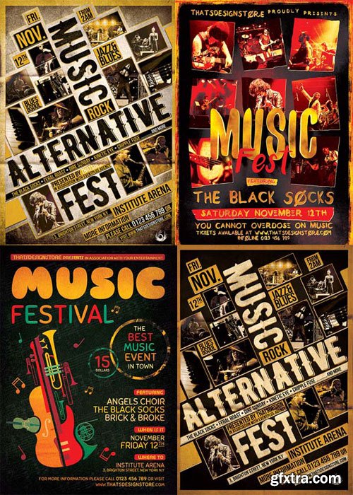 Music Festival 3in1 V5 Flyer Template