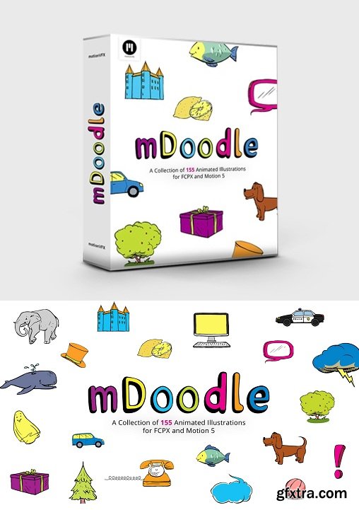 mDoodle - A Collection of 155 Animated Illustrations for Final Cut Pro X (Mac OS X) and Motion 5