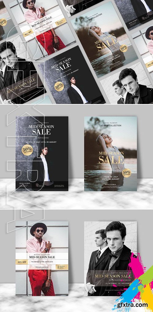 4 Sales Flyer with Gold Effect 1670985