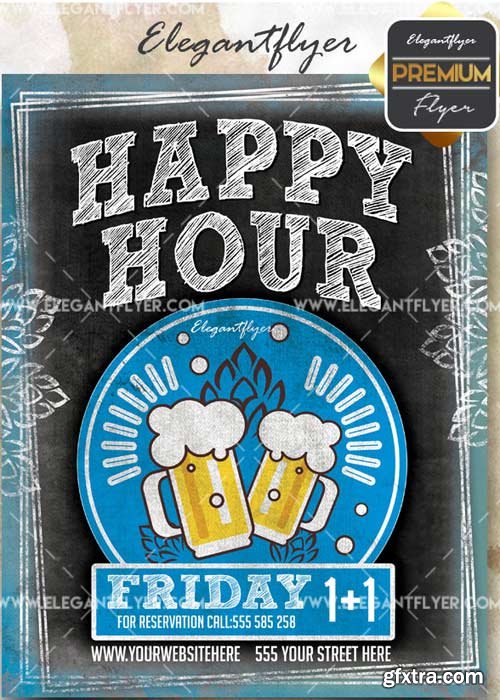 Happy Hour V47 Flyer PSD Template + Facebook Cover