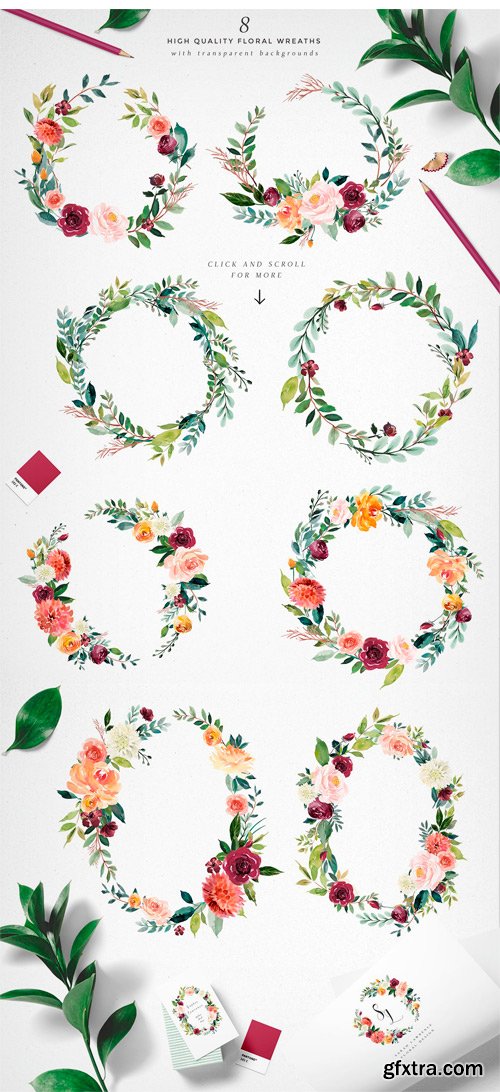 CM - Watercolor Flower Clipart - Paprika 1622934