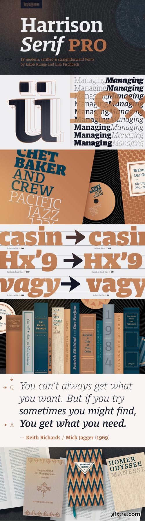 Harrison Serif Pro Font Family $349