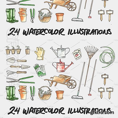 CreativeMarket Garden Tools 1415161