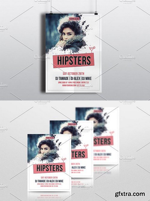 CM - Hipster Party Flyer Template-V543 1394997