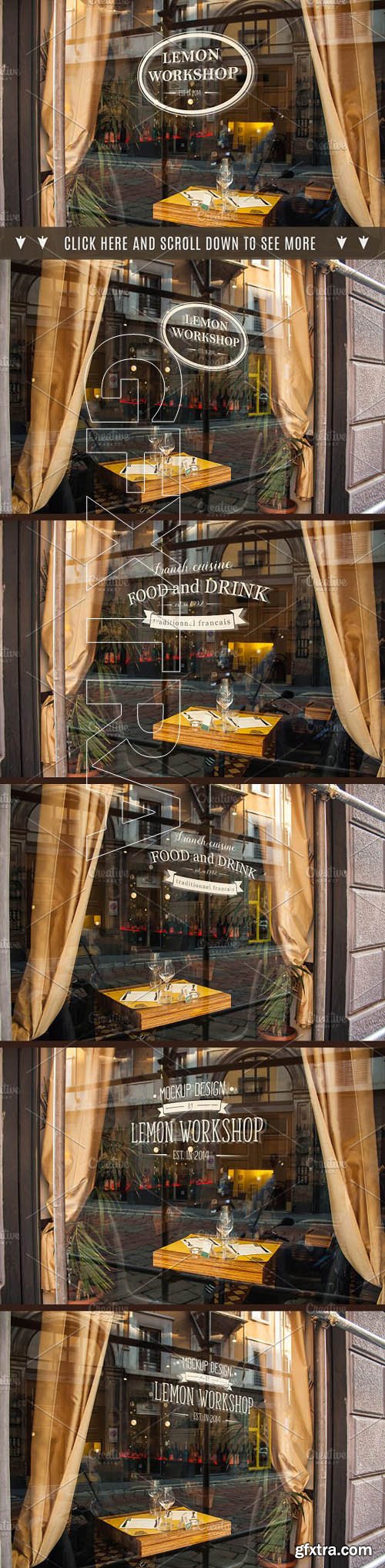 CM - Restaurant or Bar Mockup on Window 1671923