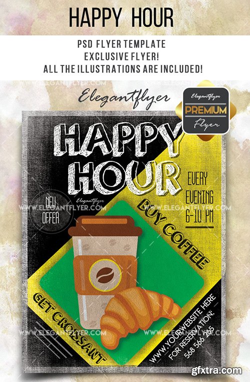 Happy Hour V09 Flyer PSD Template + Facebook Cover