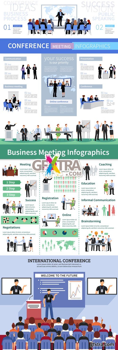 Business Meeting Concept Templates Vector