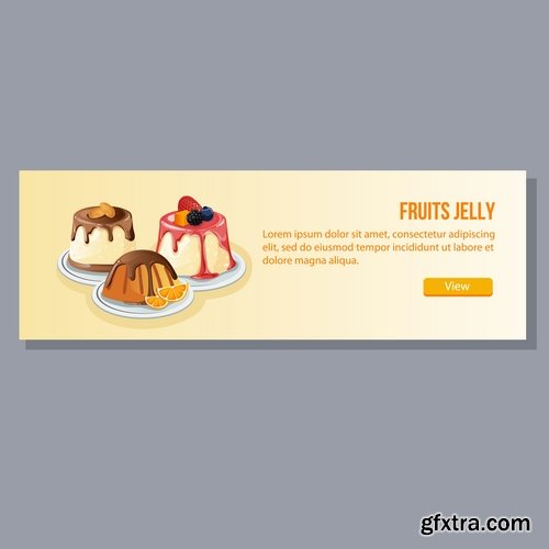 Sweetness cake banner business card 9 EPS