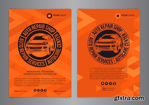 Flyer car taxi banner advertising poster signboard invitation card business card 21 EPS