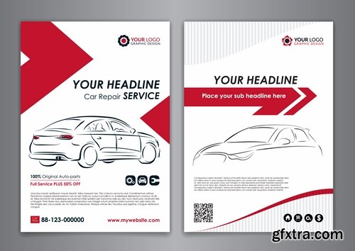 Flyer car taxi banner advertising poster signboard invitation card business card 21 EPS