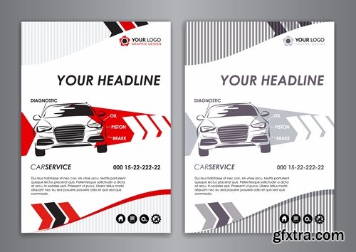 Flyer car taxi banner advertising poster signboard invitation card business card 21 EPS