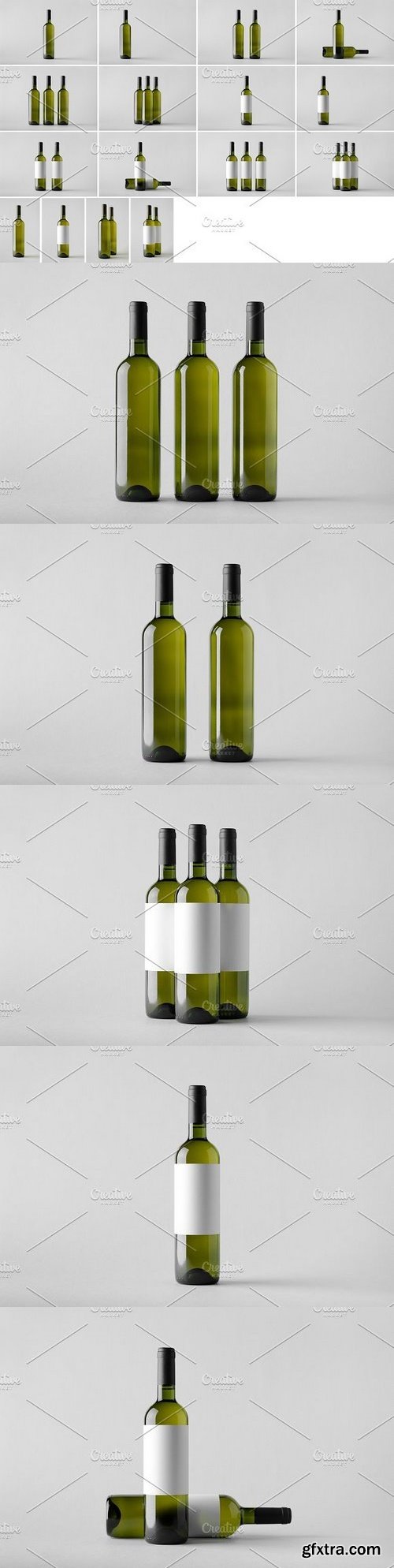 CM - Wine Bottle Mock-Up Photo Bundle 1327171