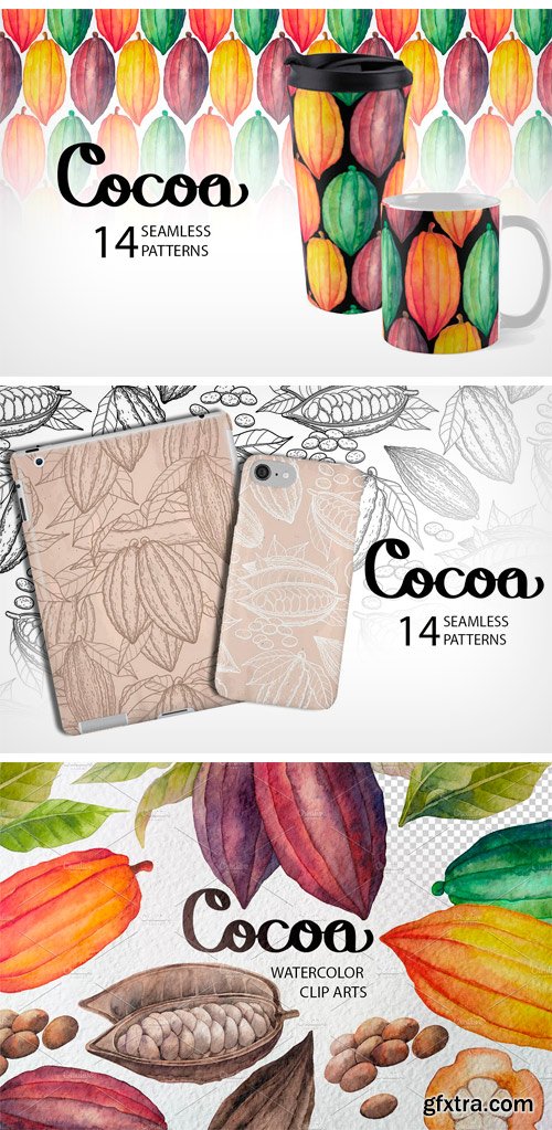 CM - Watercolor and Graphic Cocoa Plants 1641672