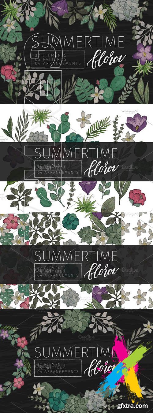 CM - Summertime Flora Vector Watercolor 1672280
