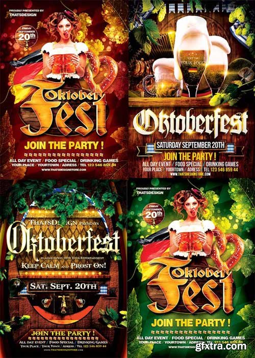 Oktoberfest Party 3in1 V2 Flyer Template