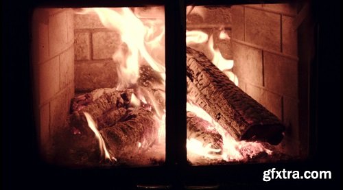 Close up old vintage fire wood burning fireplace