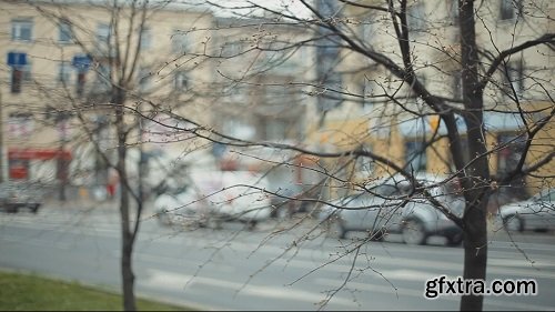 Cars stands in traffic jam on the city center