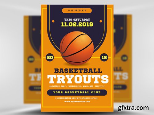 Basketball Tryouts Flyer Template