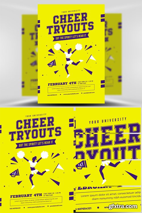 Cheer Tryouts Flyer Template