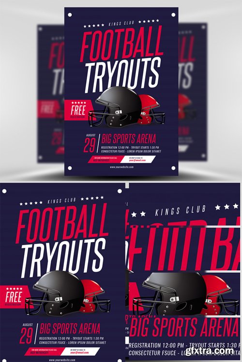 Football Tryouts Flyer Template