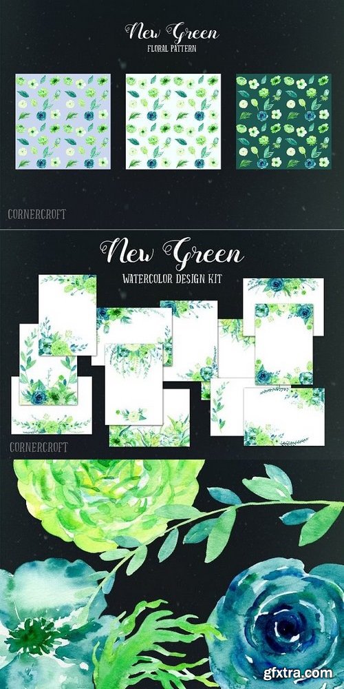 CM - Watercolor Design Kit New Green 1327748